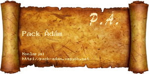 Pack Ádám névjegykártya